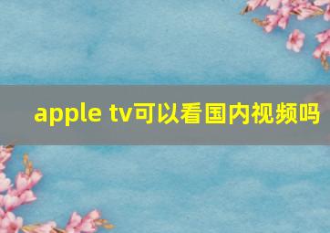 apple tv可以看国内视频吗